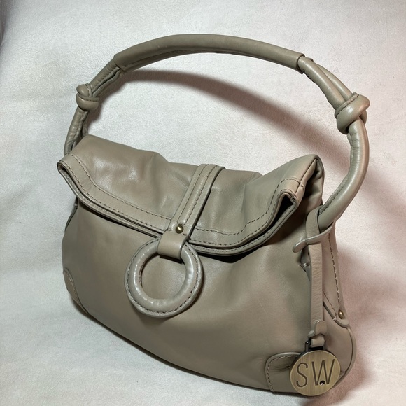 Stuart Weitzman Leather Hobo Shoulder Bag - Picture 1 of 12
